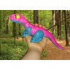 pink & dark blue baby velociraptor